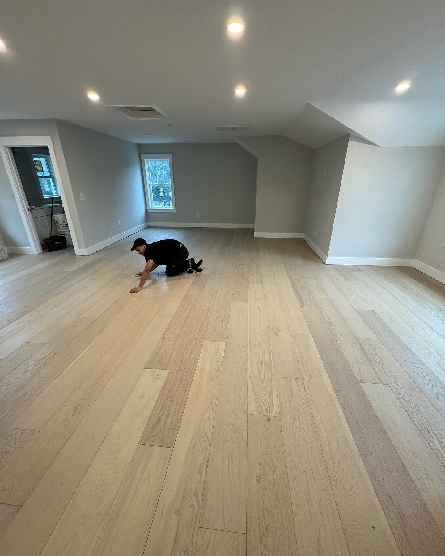 Engineered hardwood flooring installation